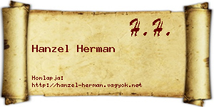 Hanzel Herman névjegykártya